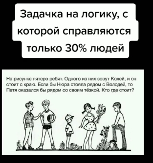 Загадка на логику про имена пяти друзей